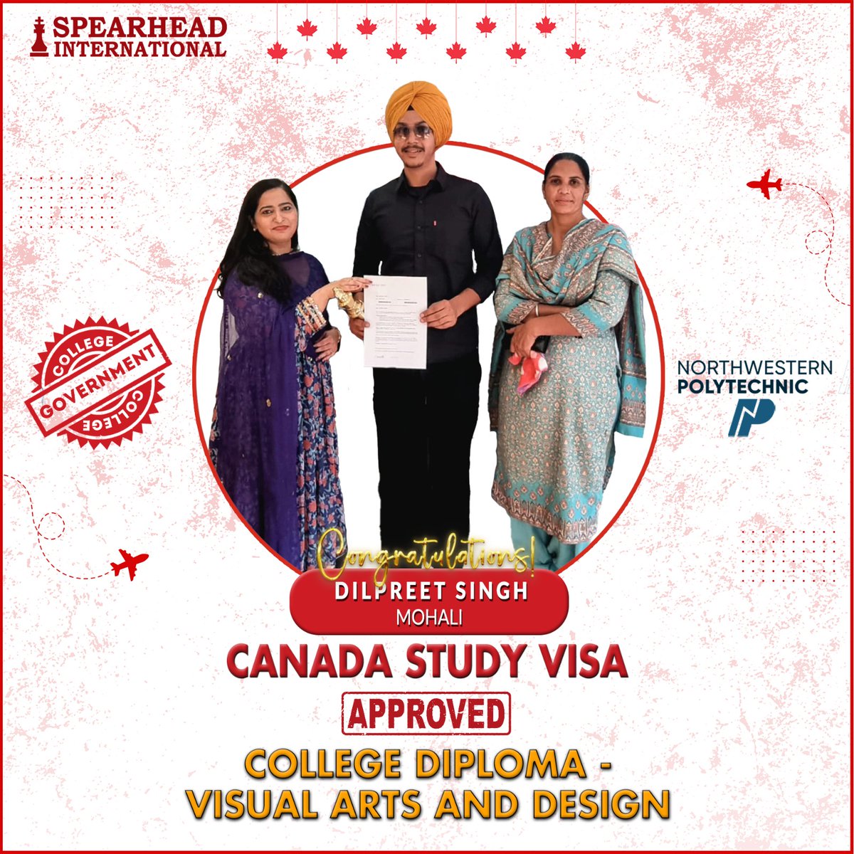 Congratulations, Dilpreet Singh For Canada Study visa 🇨🇦✈️ 🇨🇦🥳🤩

#canadastudyvisa #studyincanada #studyvisa #canadavisa #ielts #canadaimmigration #visa #studentvisa #immigration #australia #study #studyoverseas #canadapr #spearheadinternational
