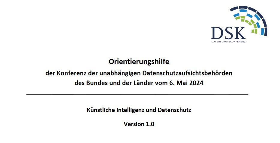 📄 Datenschutzkonferenz: Orientierungshilfe zu #KI und #Datenschutz veröffentlicht! - datenschutzkonferenz-online.de/media/oh/20240….