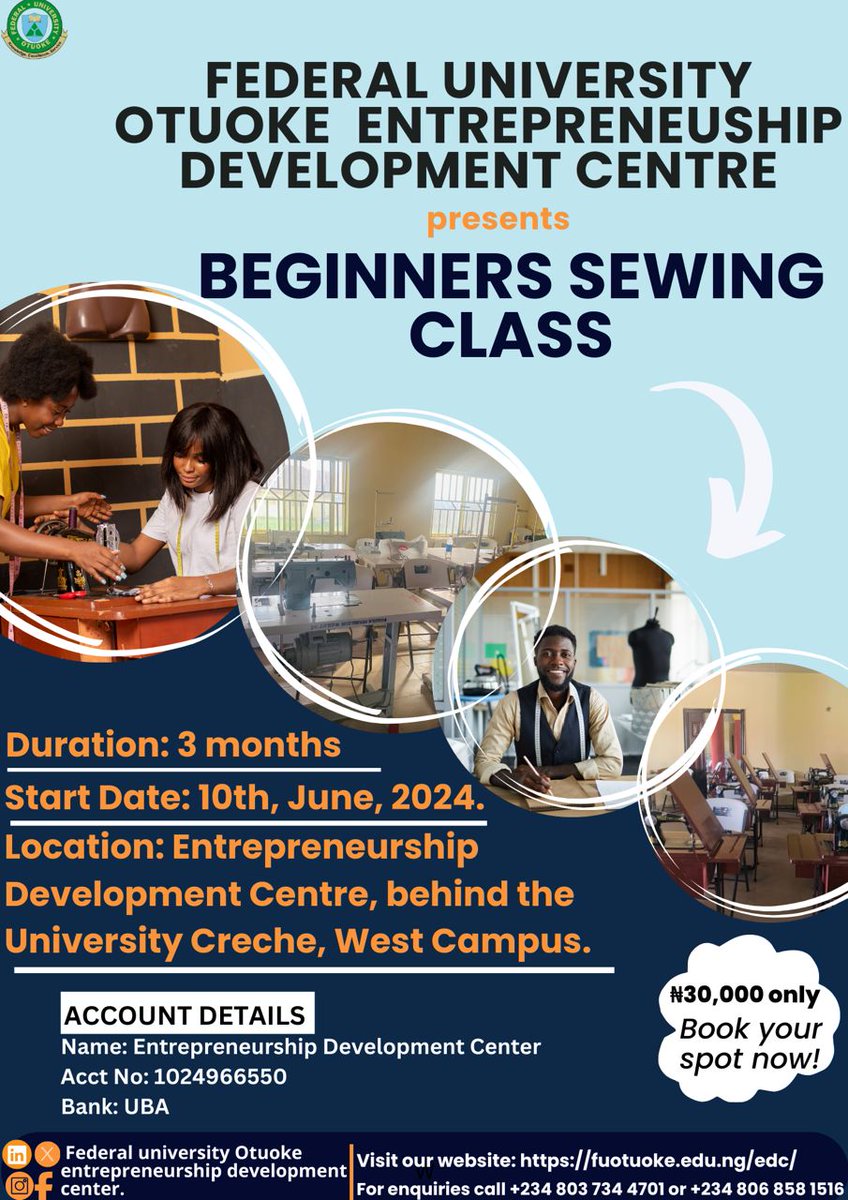 Are you a youth in Bayelsa state aspiring to become a fashion designer? Join our beginner-friendly garment making class that starts on June 10th. Learn from pros, build your brand & turn your passion into profit. No experience needed! #BayelsaFashion #FashionBusiness #DesignBoss