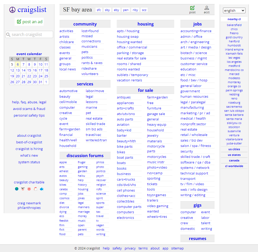 21 years of evolution of web design trends.  

Craigslist website in 2000  
vs. 
Craigslist website in 2024

#WebDesignHistory