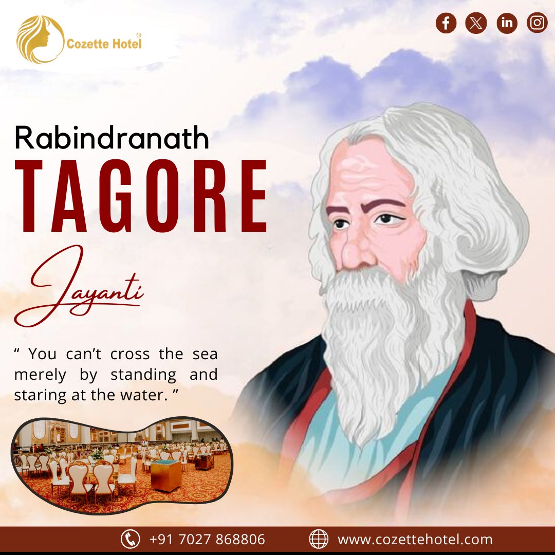 ✨✨ Best wishes on Rabindranath Tagore Jayanti.! ✨✨
Never feel worried when there is dark because darkness promises advent of brightness in your life. 
.
.
.
#TagoreJayanti #LegacyofExcellence 
#BesthotelinSonipat #CozetteExperience
#CozetteHotelinSonipat #CozetteHotel