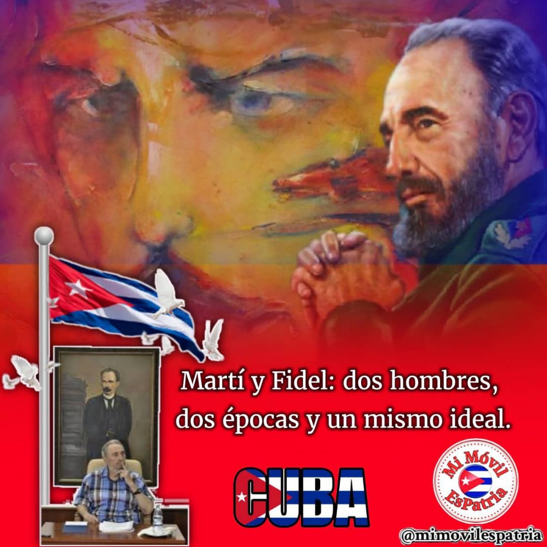 #BuenosDiasMundo🌻 #FelizInicioDeSemana Martí y Fidel encarnaron una gloria que solo puede explicarse por la entrega de ambos a la lucha patriótica y revolucionaria. Jornada martiana #DeCaraAlSol #MiMóvilEsPatria
