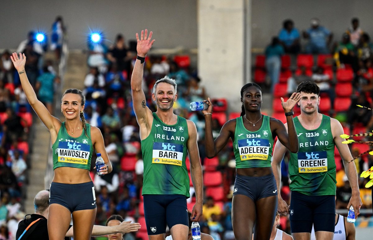 What an amazing weekend for @irishathletics at the World Athletics Relays! ⭐️ Olympic qualification for mixed & women’s 4x400m relay squads! 🥉A bronze medal for the mixed team! ⭐️ 3 National Records in 2 days! An amazing 48.45 split from @RhasidatAdeleke! Huge congrats to all!