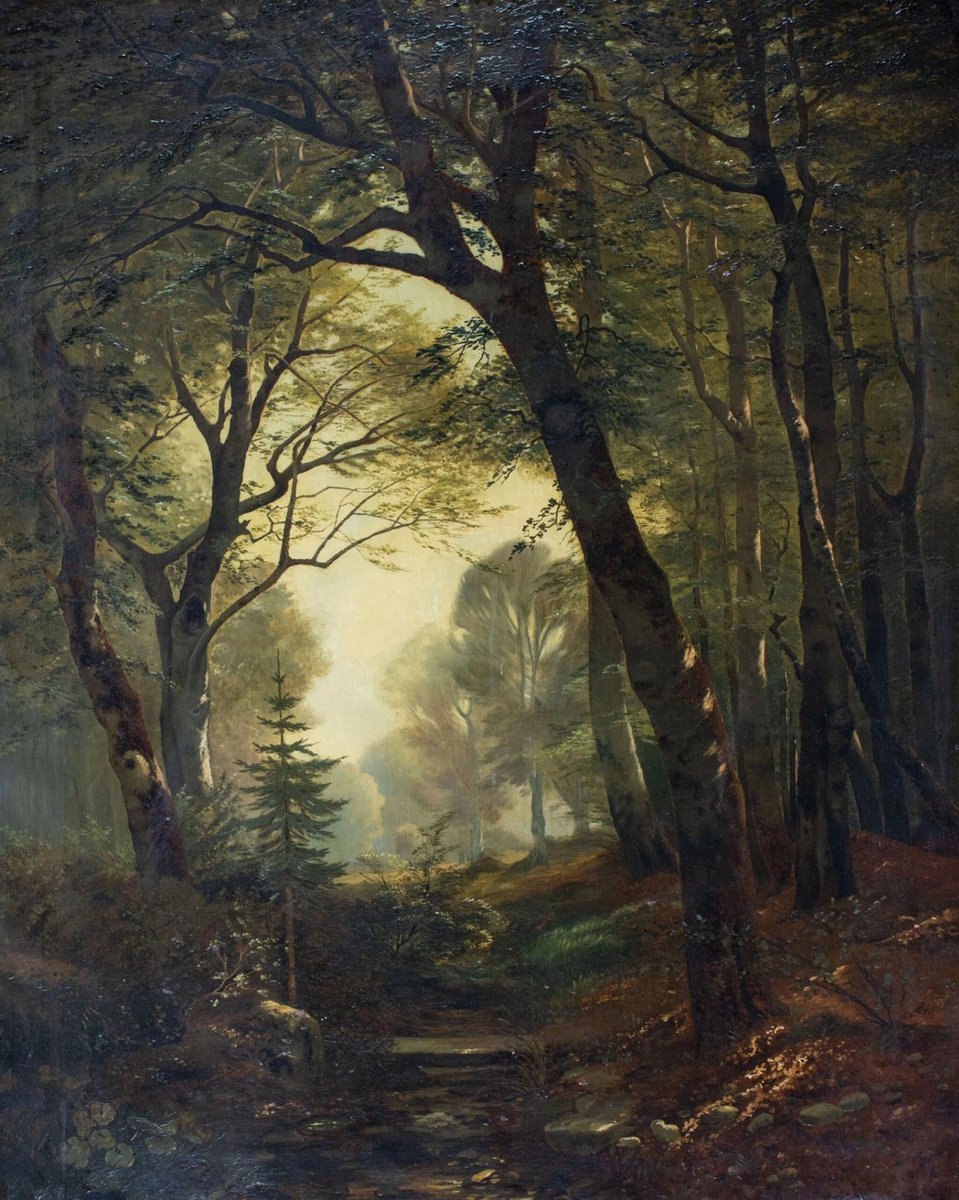 Forest landscape, Jacobus Johannes van Poorten (1841 - 1914),Oil on canvas, 105 x 83 cm #artist #painting #the19thcenturyart #art #ArtliveAndBeauty #paintingoftheday