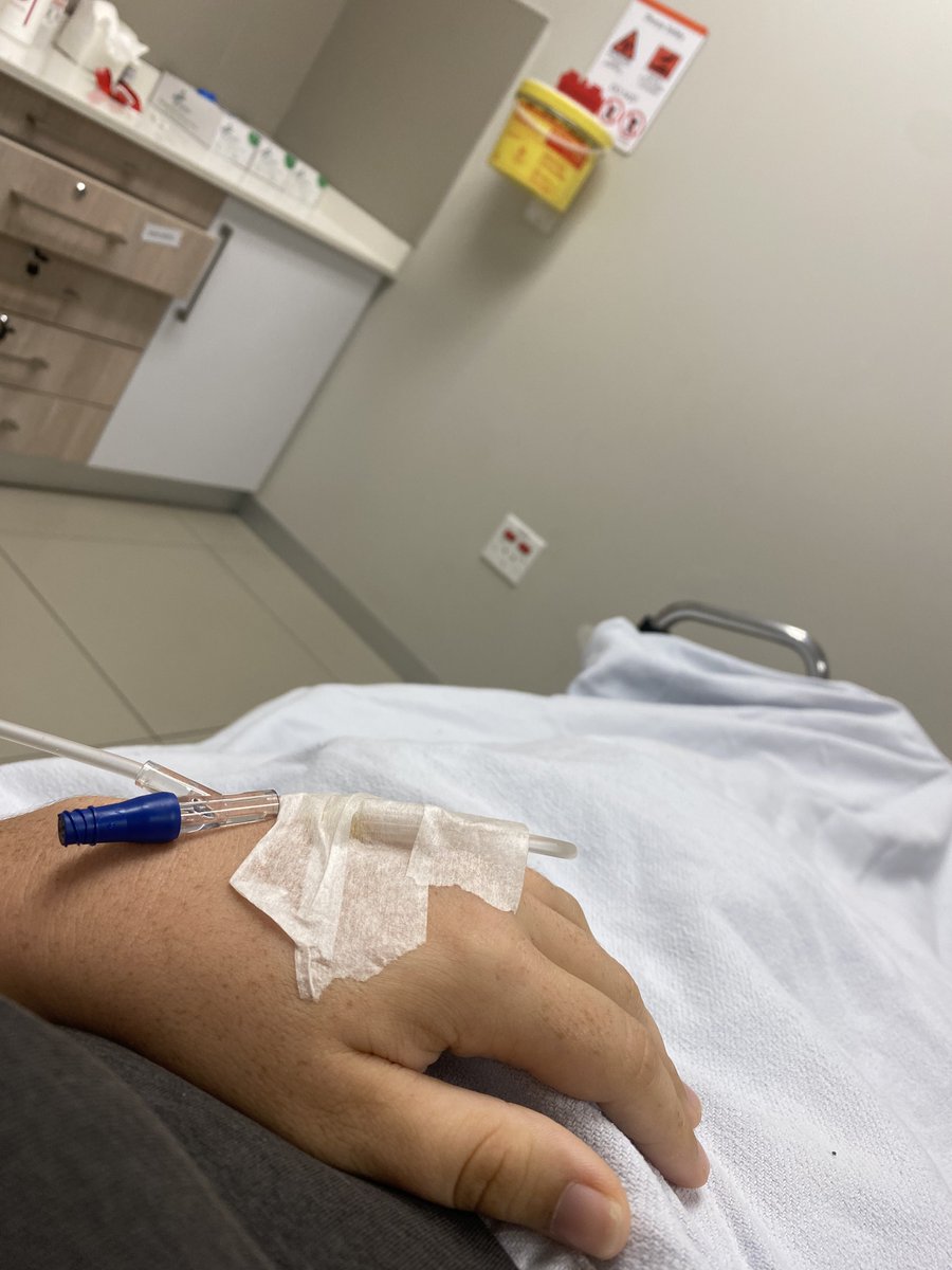 I spent the morning in trauma because I fainted and hit my head in the bathroom. They gave me a drip as I was very dehydrated and had low blood pressure.
I am now at home resting and being monitored. ❤️