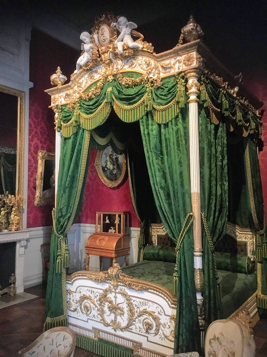The Empress Eugene- her dressing table and bed- palace of Compiegne.