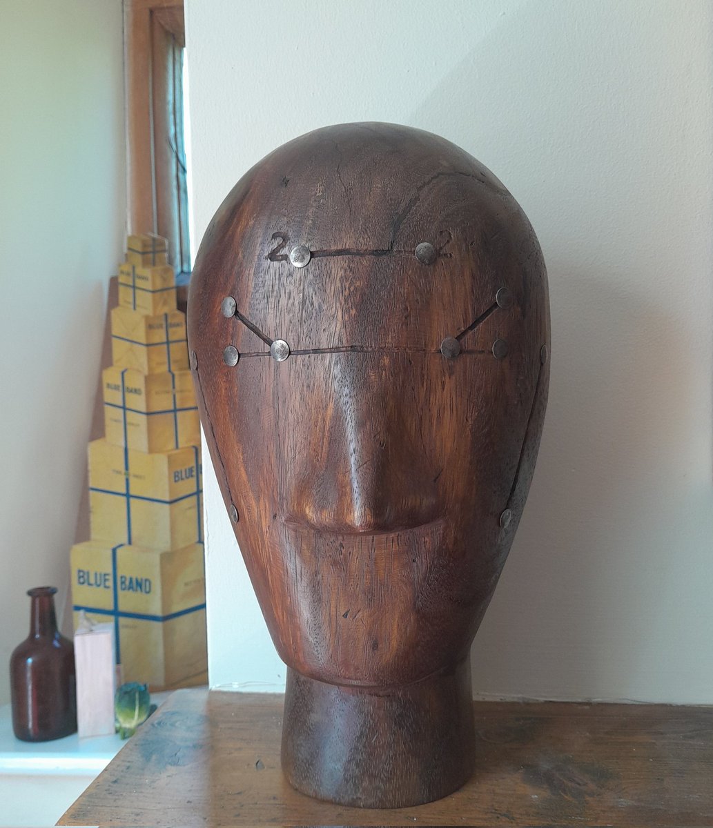 When I went to Southwold a few days ago, I wasn't expecting to buy an Indonesian hat maker's block - yet here we are. In mahogany, huge, heavy & sculptural, it's very Modigliani. And, as my sister-in-law would say, it has definite 'Shoreditch Wanker' vibes about it. Oh well.