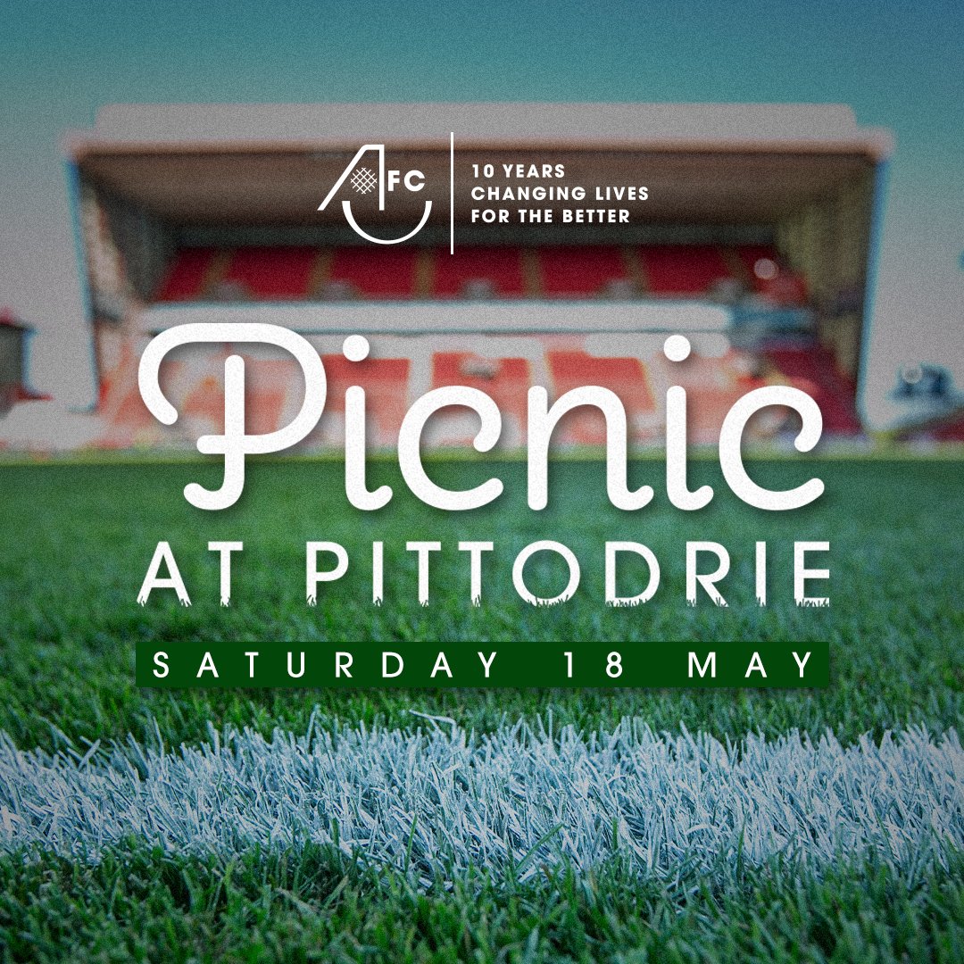 Join us for a truly unique opportunity as we invite all Dons fans to a Picnic at Pittodrie 🥪 Enjoy an afternoon of fun activities, meeting the mascots, and stadium tours as we celebrate our 10th anniversary // bit.ly/3Qx3nyE
