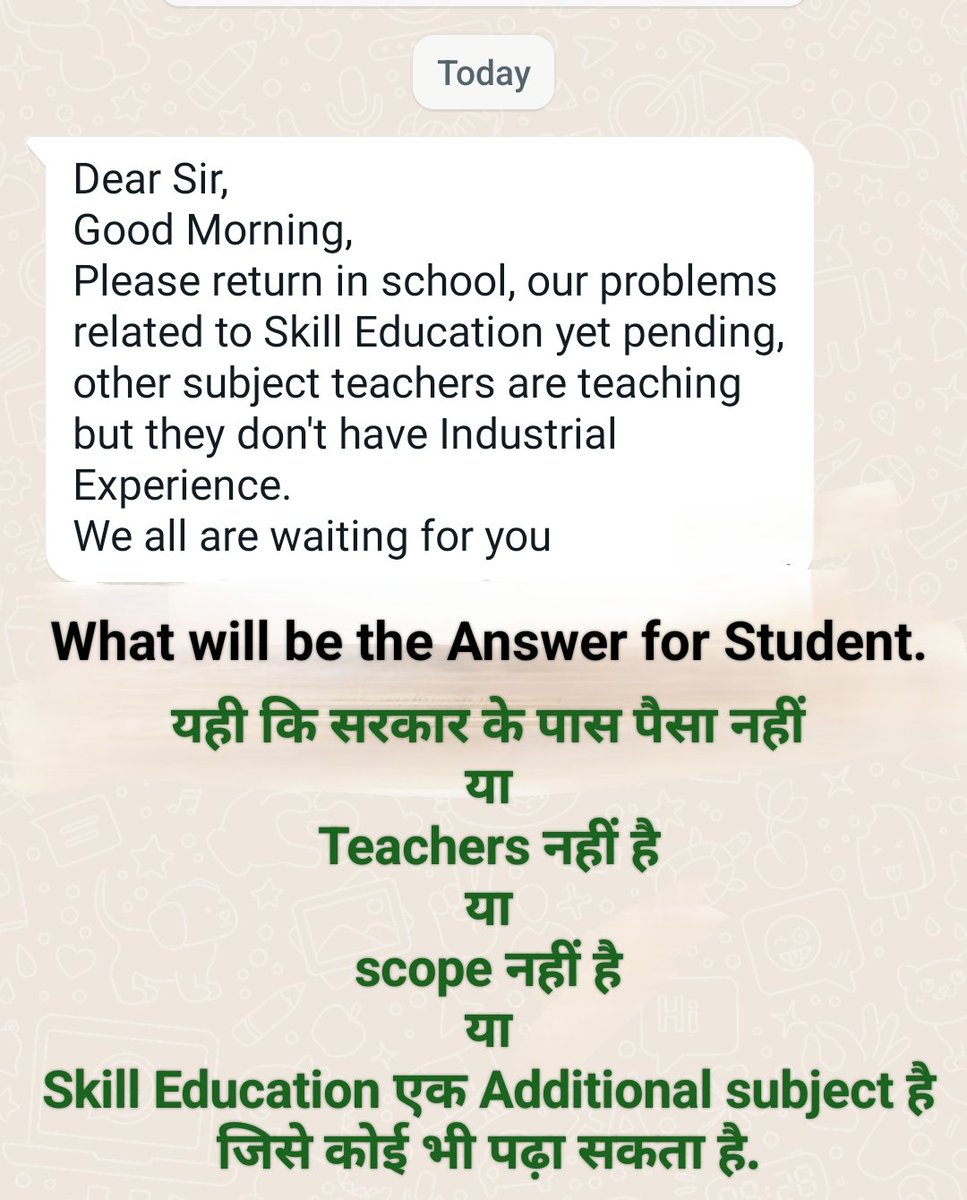 Please give the Right #Answer..
To #Student

#DelhiGovtSchools #SkillIndia

@AtishiAAP @LtGovDelhi @dpradhanbjp @narendramodi @PMOIndia @EduMinOfIndia @MSDESkillIndia @Dir_Education @cbseindia29 @BBCIndia @RahulGandhi @RamvirBidhuri @BJP4Delhi @AAPDelhi @INCDelhi @Ch_AnilKumarINC