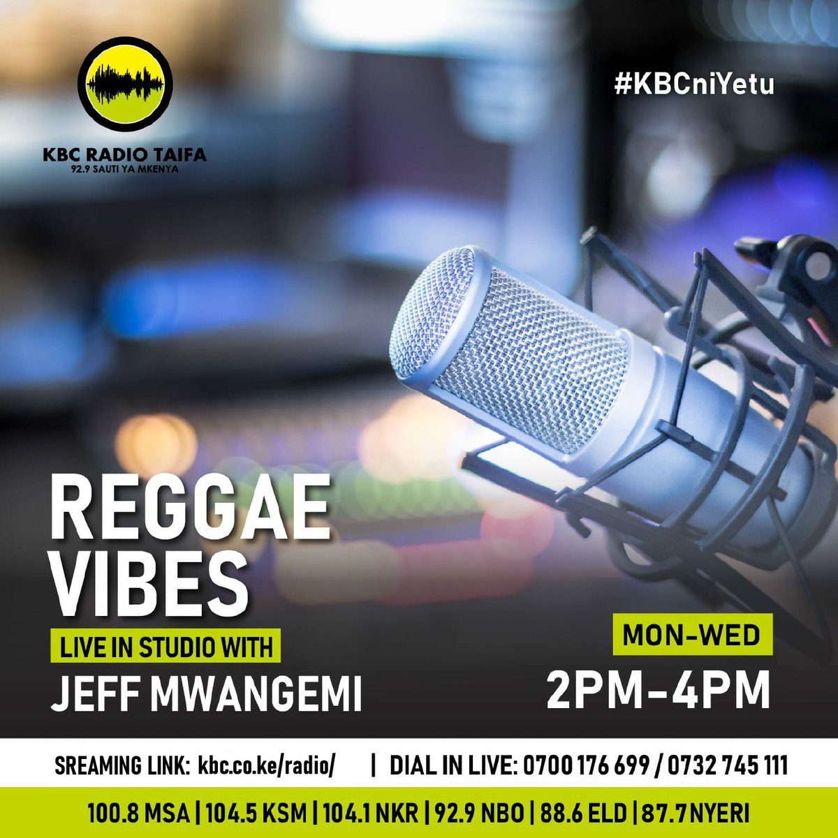 Reggae, Riddims & Dancehall. From 14:00hrs on KBC Radio Taifa #ReggaevibesKBC kbc.co.ke/radio