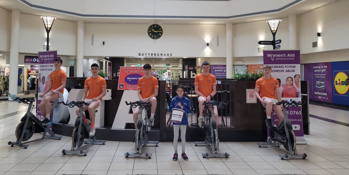 And they are off... the @ArmaghMinors are taking on their May Day Spinathon at the @Buttercrane, raising vital funds to support Women's Aid ArmaghDown. 👏