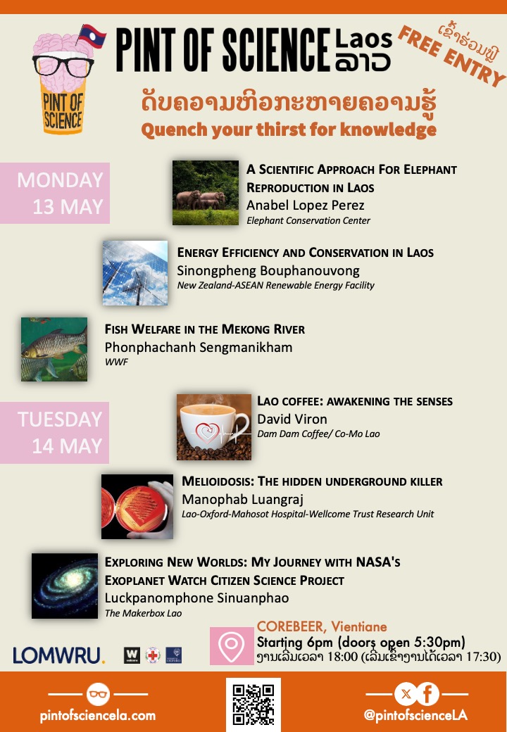 Pint of Science LA (@pintofsciencela) on Twitter photo The final program released! Come join us on the 13-14th May to listen to 6 interesting science talks. Topics range from deadly soil bacteria to space exploration, and from wildlife conservation to green energy. 
#pint24 #pint24LA The final program released! Come join us on the 13-14th May to listen to 6 interesting science talks. Topics range from deadly soil bacteria to space exploration, and from wildlife conservation to green energy. 
#pint24 #pint24LA