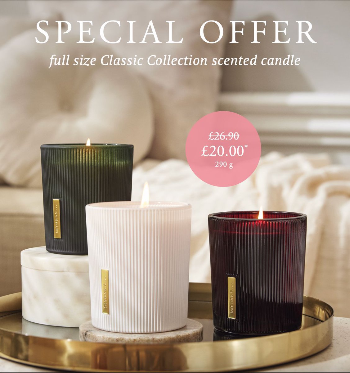 This May, #MyRituals members can enjoy a special offer of a discounted Classic Scented Candle✨ Enjoy a full size candle, usually retailing at £26.90 for just £20! Visit the Brighton #Rituals store at 13 North St. Sign up to MyRituals: rituals.com/en-gb/my-ritua…