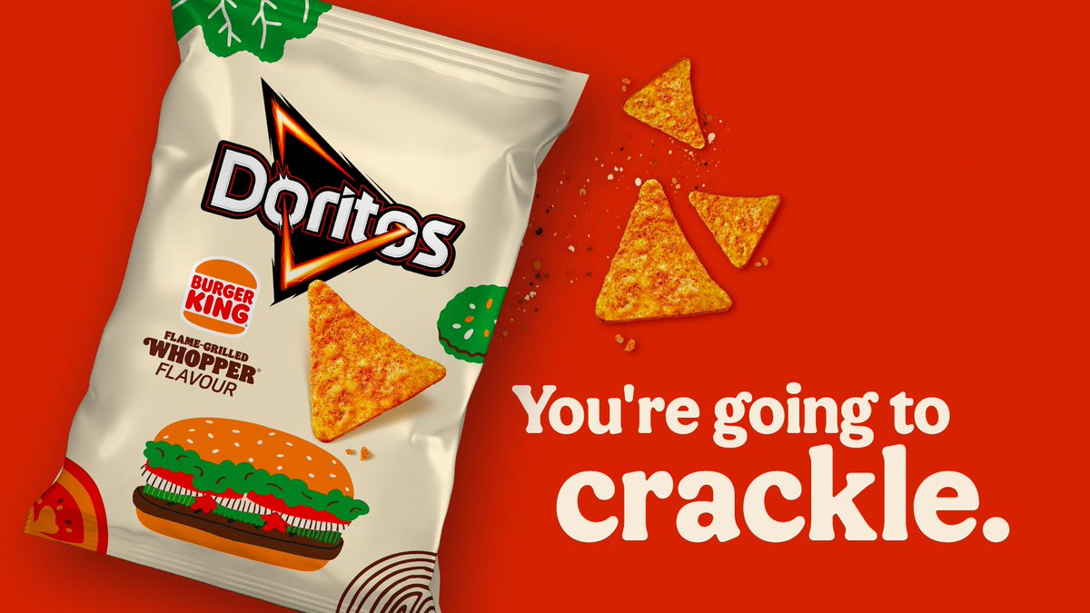 That's some crispy news. Discover the new Doritos flavor Grilled Flame Whopper, exclusively available in supermarkets.