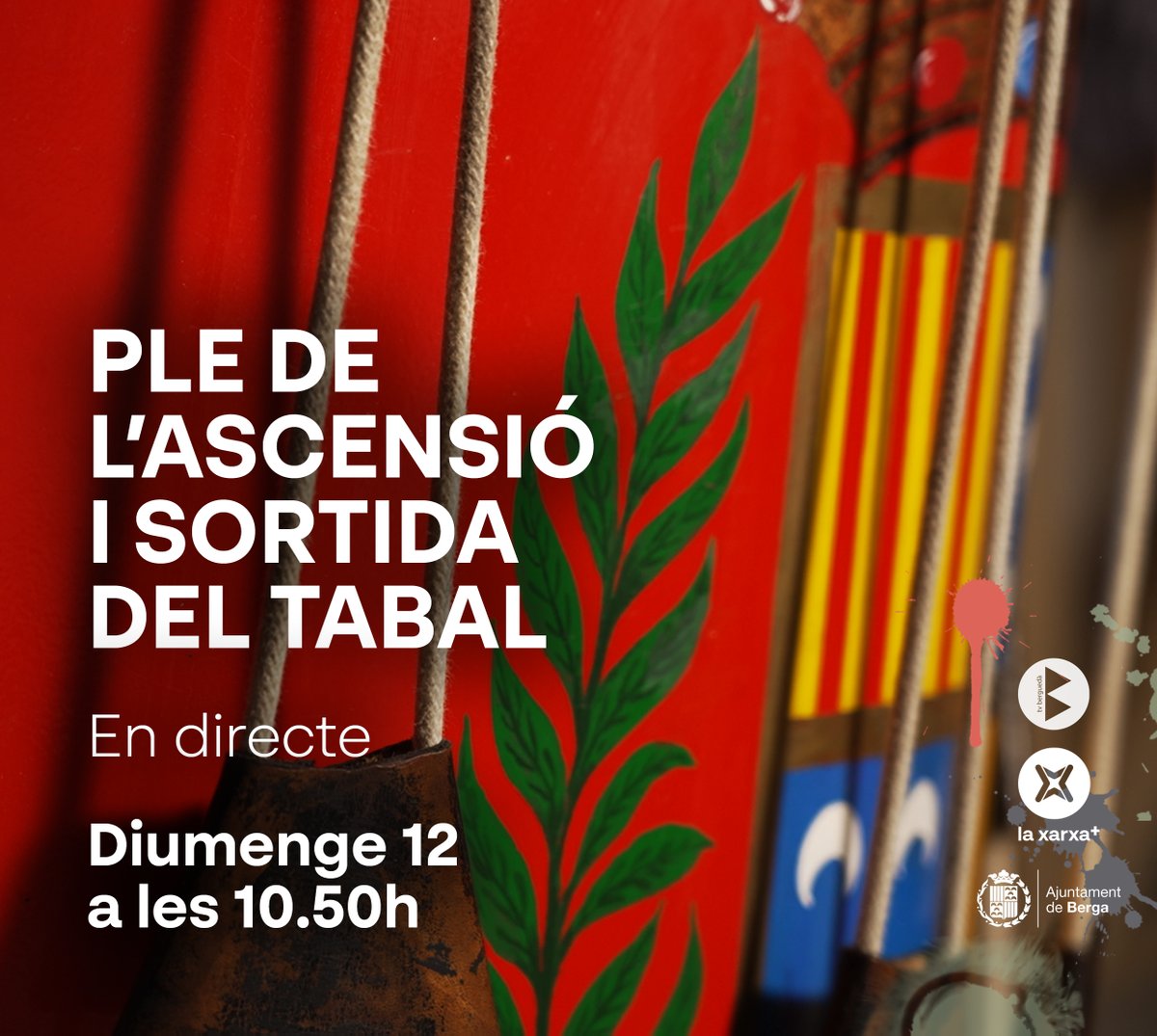 Ben aviat tornarem a 👂 sentir-lo! 🥁🥁

🗓️ Diumenge comencem les emissions de 💥 #TvPatum amb el Ple de l'Ascensió i la sortida del Tabal des de la 📍 Plaça de Sant Pere de #Berga.

🔴 Segueix-nos, #endirecte, a partir de les 10.50h
👁️ A 📺 #TvBerguedà i 📲 <a href="/laxarxames/">La Xarxa+</a>