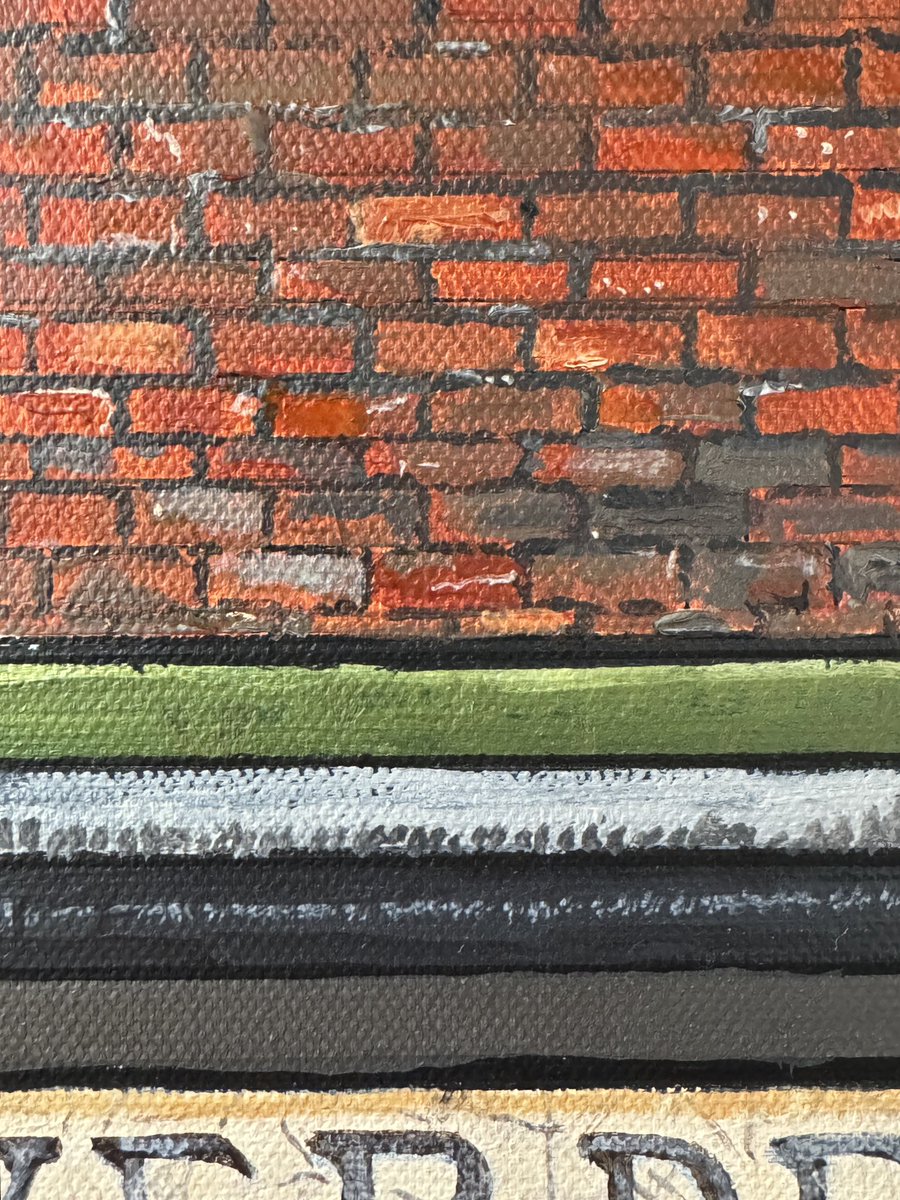 In in the middle of a large Spitalfields painting, I’m doing the bricks at the moment… very therapeutic!