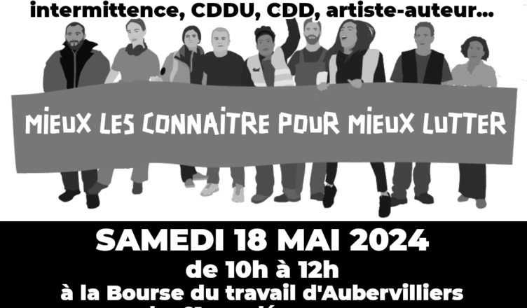 Quel hasard ! Le prochain cours de droit du travail de l'UL Aubervilliers porte sur les statuts précaires du monde du culture... ↗️↗️des CDDU, du micro-entrepreneuriat.. Non-respect de l'intermittence, bas salaire.. Rdz-vs samedi 18 mai de 10h à 12h solidaires93.org/index.php/2024…