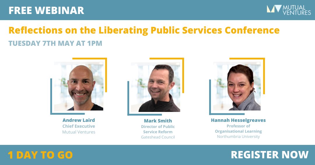📢Join @aglaird, @MarkAdamSmith & Hannah Hesselgreaves tomorrow to explore the groundbreaking 'Liberated Method' in #PublicServiceReform. Hear inspiring success stories and learn how this innovative approach is reshaping the #PublicServices landscape. us06web.zoom.us/webinar/regist…