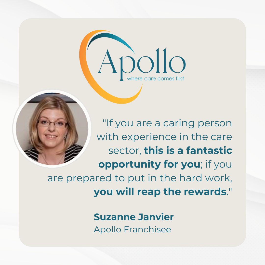 Are you seeking a fulfilling career where you can make a positive difference in people's lives? 😊

If you want to become an Apollo Care Franchise owner, discover more about us today! 👉 Link apollocarefranchising.co.uk

#ApolloCare #OwnYourFuture #FranchiseOpportunity