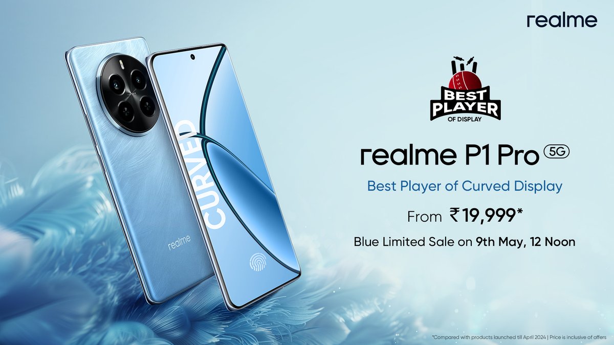 Prepare to beat performance blues with the ever-powerful parrot blue #realmeP1Pro5G

Get ready to shop with the blue limited sale starting 9th May, 12 Noon

Know more: bit.ly/49Dw2sD 
#realmePseries5G