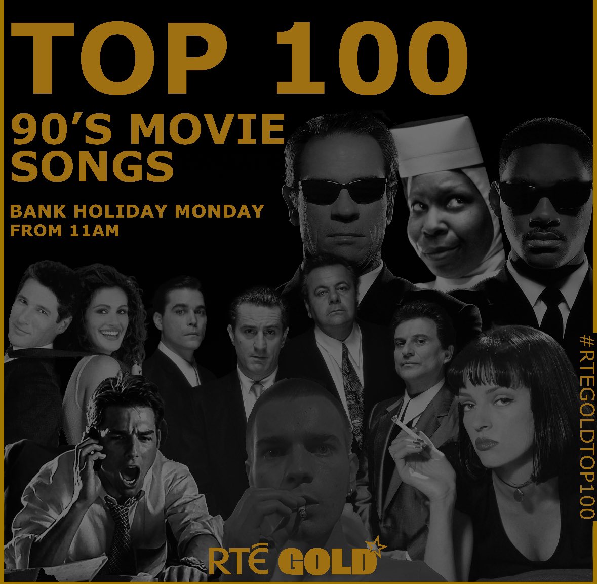 Here we go ! An amazing day of music ahead Top 100 90s Movie Songs Click Rte.ie/radio/gold to listen live #RTEGoldTop100