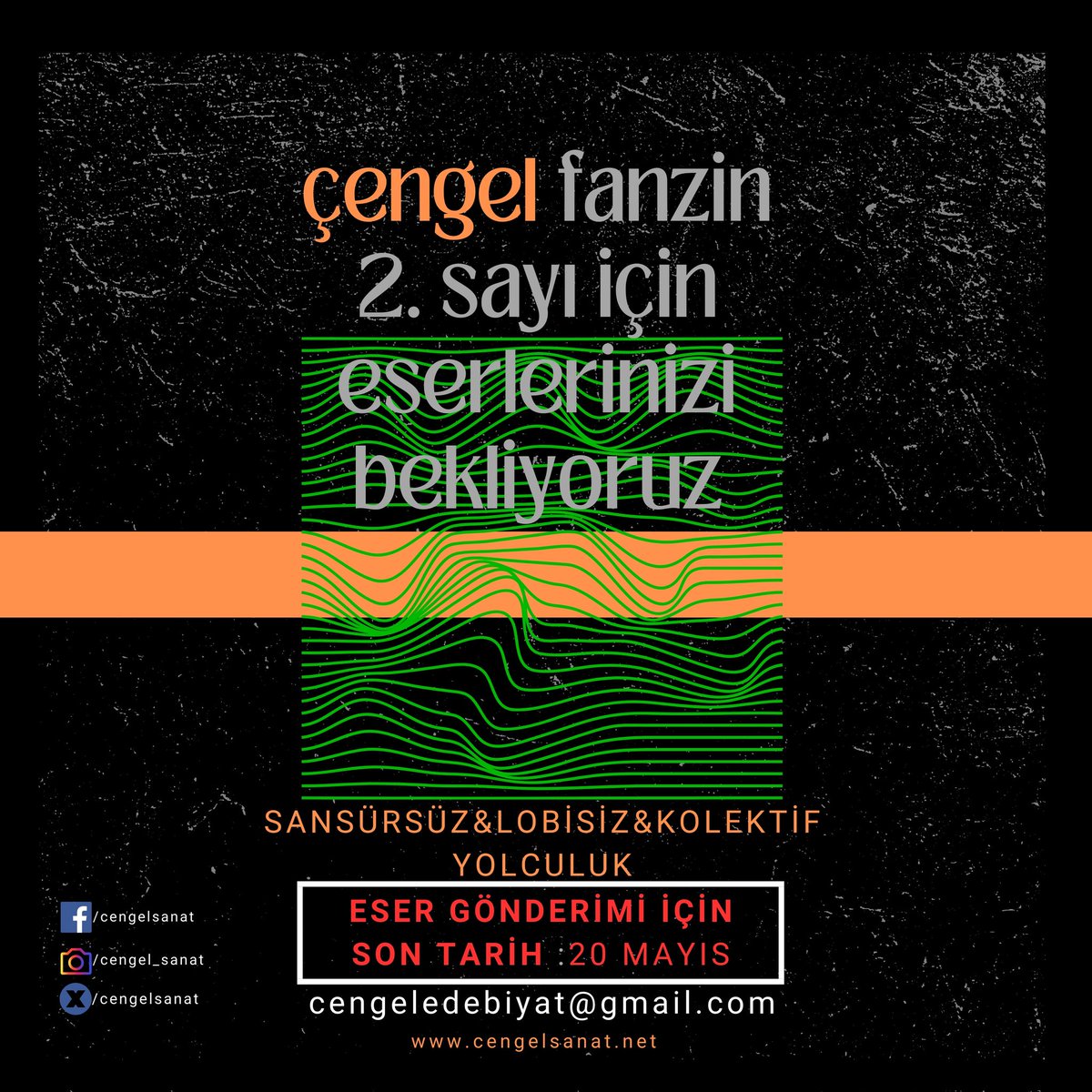 çengel fanzin sayı #2 , eser gönderimi için son tarih : 20 mayıs / ürün gönderirken; mail konu başlığına: 
"çengel fanzin sayı-2 için" yazmanız yeterlidir. adres : cengeledebiyat@gmail.com 

#fanzin #zin #fanzinler #yayın #çengel #çengelfanzin #çengeledebiyat #bağımsız #edebiyat