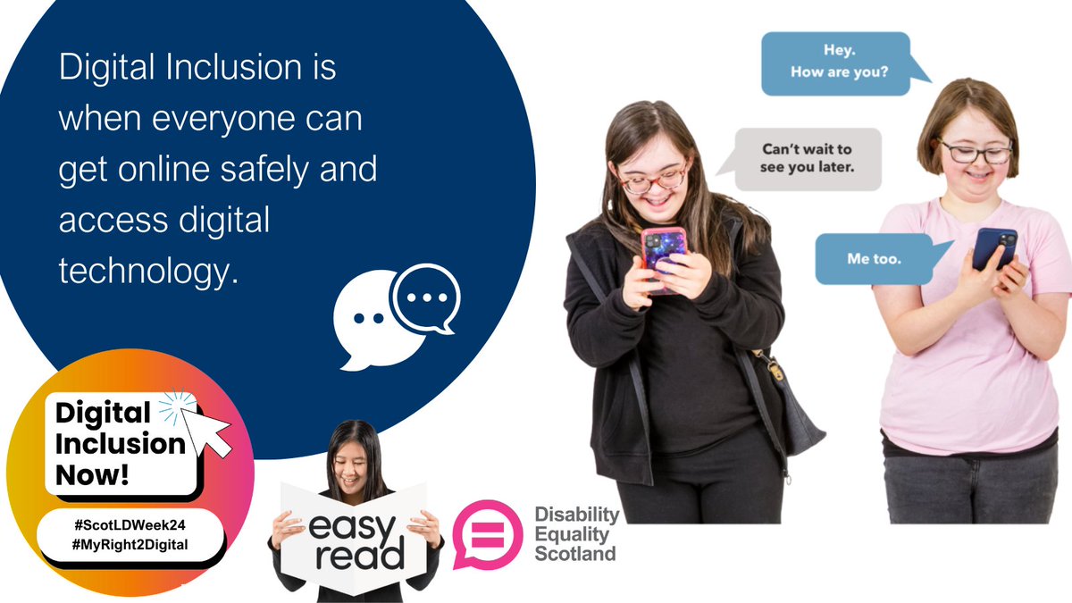 Disability Equality Scotland (@descottweets) on Twitter photo πIt's Scottish Learning Disability Week and the theme is Digital Inclusion!
π‘Each day this week we will share information about digital inclusion in Easy Read.
πOur first Easy Read is about the importance of digital inclusion disabilityequality.scot/wp-content/uplβ¦
#ScotLDWeek24 <a href="/SCLDNews/">SCLD</a> πIt's Scottish Learning Disability Week and the theme is Digital Inclusion!
π‘Each day this week we will share information about digital inclusion in Easy Read.
πOur first Easy Read is about the importance of digital inclusion disabilityequality.scot/wp-content/uplβ¦
#ScotLDWeek24 <a href="/SCLDNews/">SCLD</a>