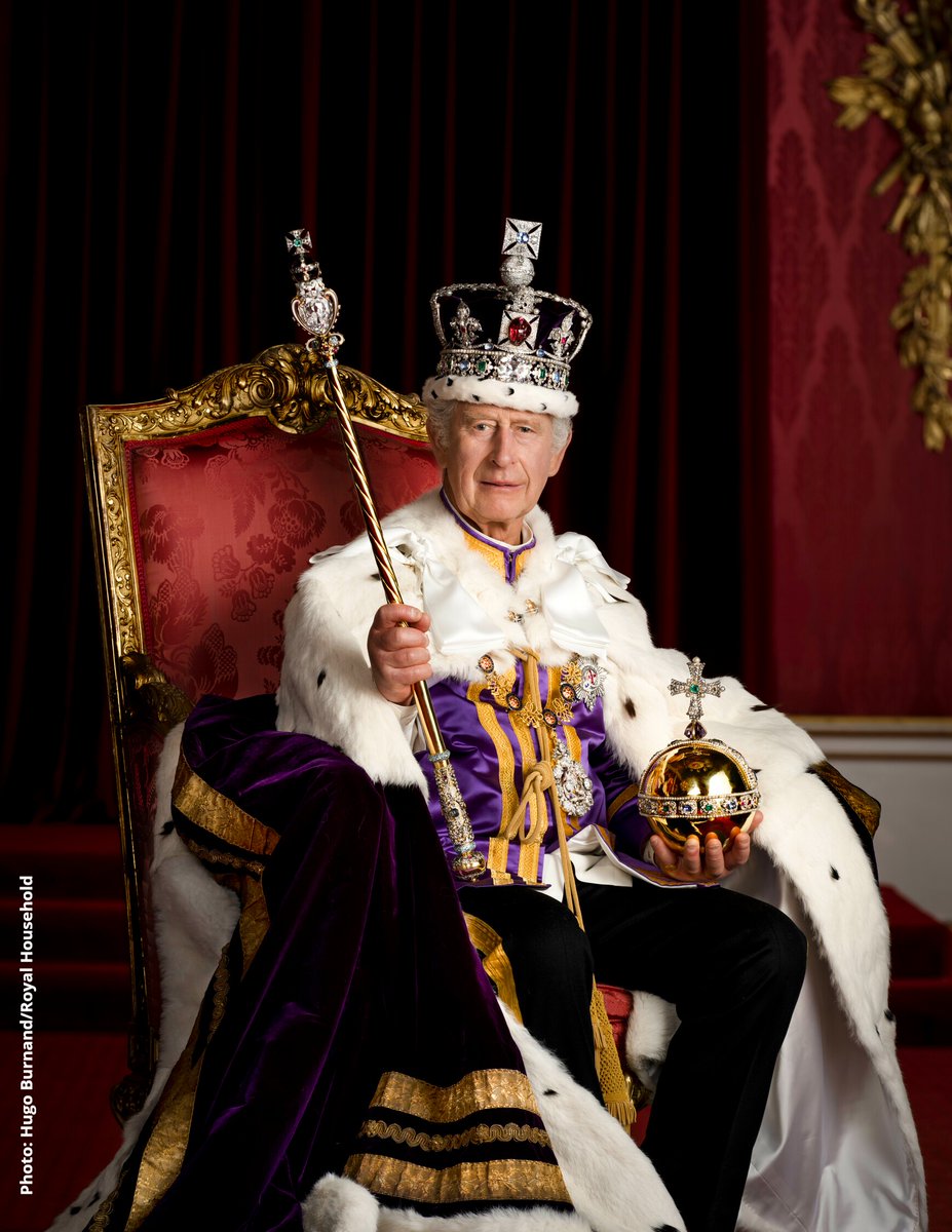 #OTD in 2023, King Charles III’s Coronation took place. This photo was one of many taken by Hugo Burnand (@Hugofoto). See more royal portraits, including ones taken at the Coronation, in our exhibition Royal Portraits opening on 17 May in London. bit.ly/3TZ3zrd