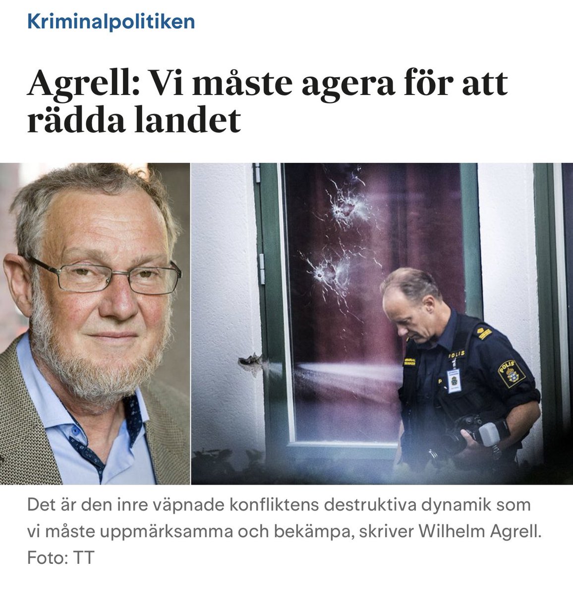 Redan 2019 uppmanade Wilhelm Agrell politikerna att agera för att rädda landet. 2019 styrdes Sverige av Löfven och hans🤡-regering. Ingen lyssnade på Agrell. Kommer de lyssna idag 5 år senare när ännu mer av Sverige står i brand? #svpol #migpol 

svd.se/a/XgJ8an/agrel…