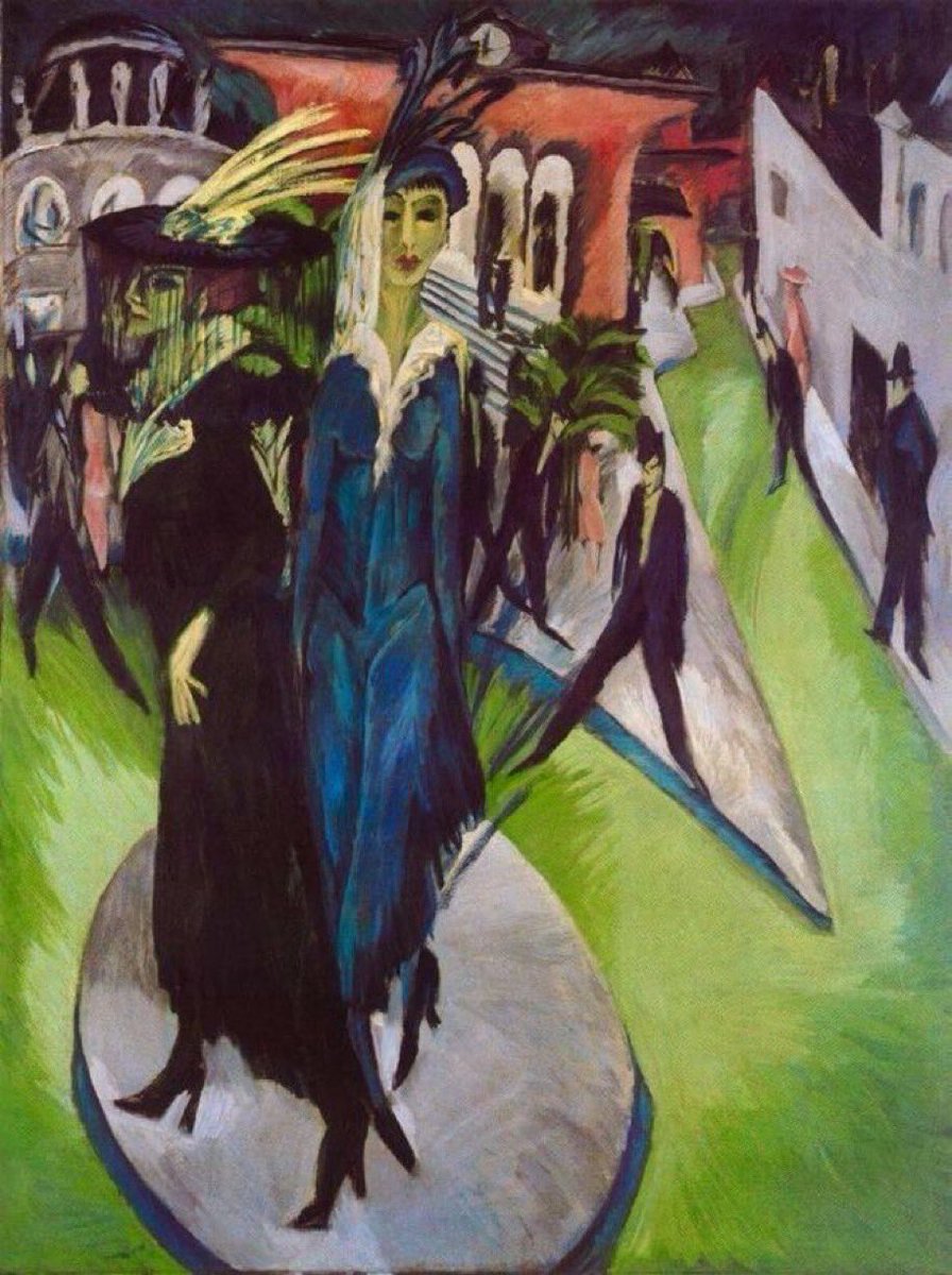 Ernst Ludwig Kirchner,  Maler und Grafiker des Expressionismus, Mitbegründer der Künstlergruppe „die Brücke“, dessen Kunst vom NS-Regime als entartet eingestuft wurde, war ein genauer Beobachter seiner Zeit  
6. Mai 1880 - 15. Juni 1938
Bild , Potsdamer Platz Berlin 1914