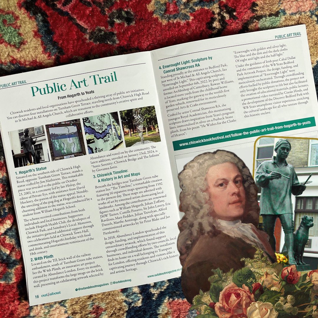 Featured in Out & About Magazine, check out the newest trail shared by @W4BookFest 🗺️👀 Find the “From #Hogarth to #Yeats” trail (and more information!) on our link in bio - as well as the fantastic “Chiswick Writers Trail”, if you’re braving the elements today ☔️