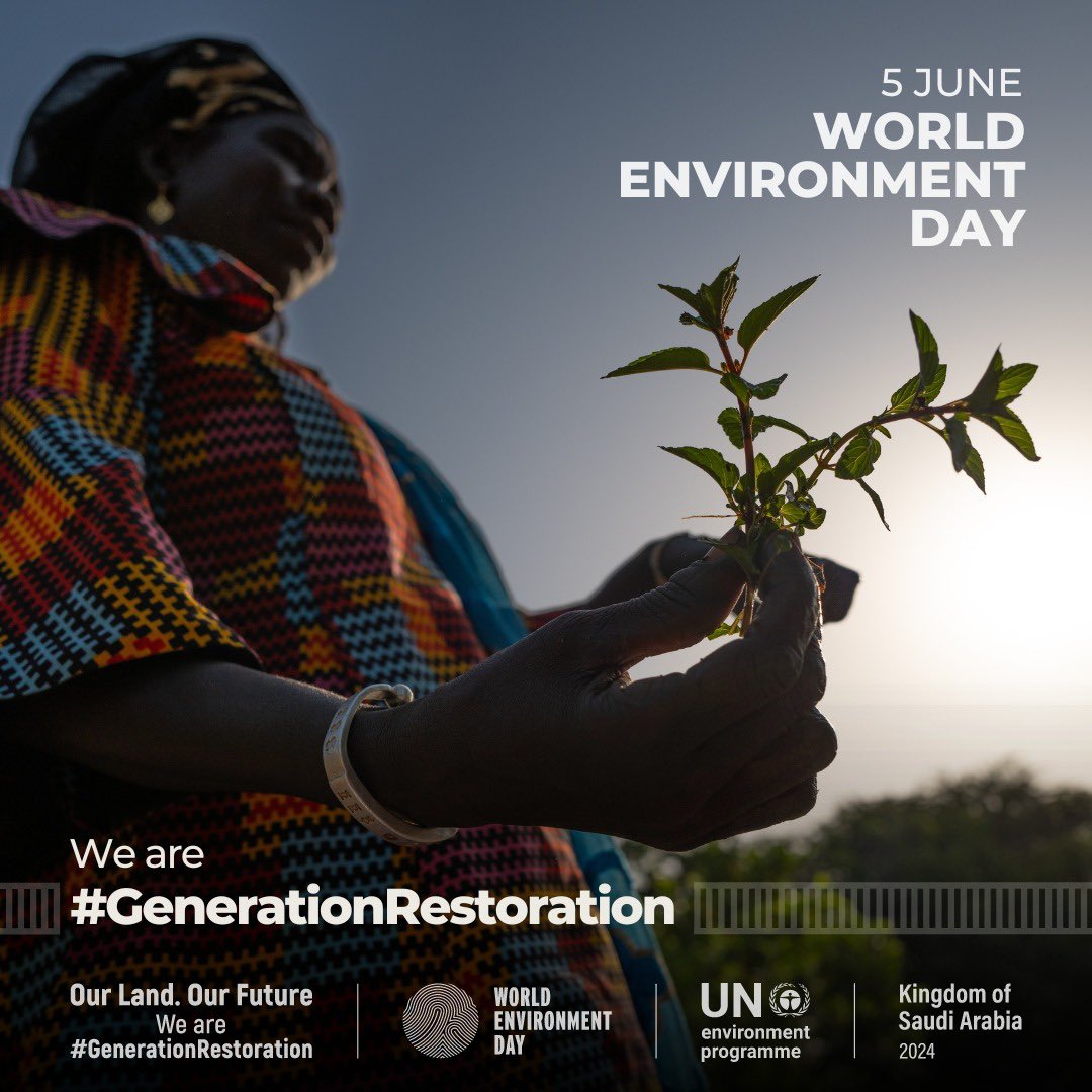 5 June is #WorldEnvironmentDay. This year is all about accelerating action on land restoration, desertification, and drought resilience. Join #GenerationRestoration – together, let's restore & safeguard our land & soil. worldenvironmentday.global
