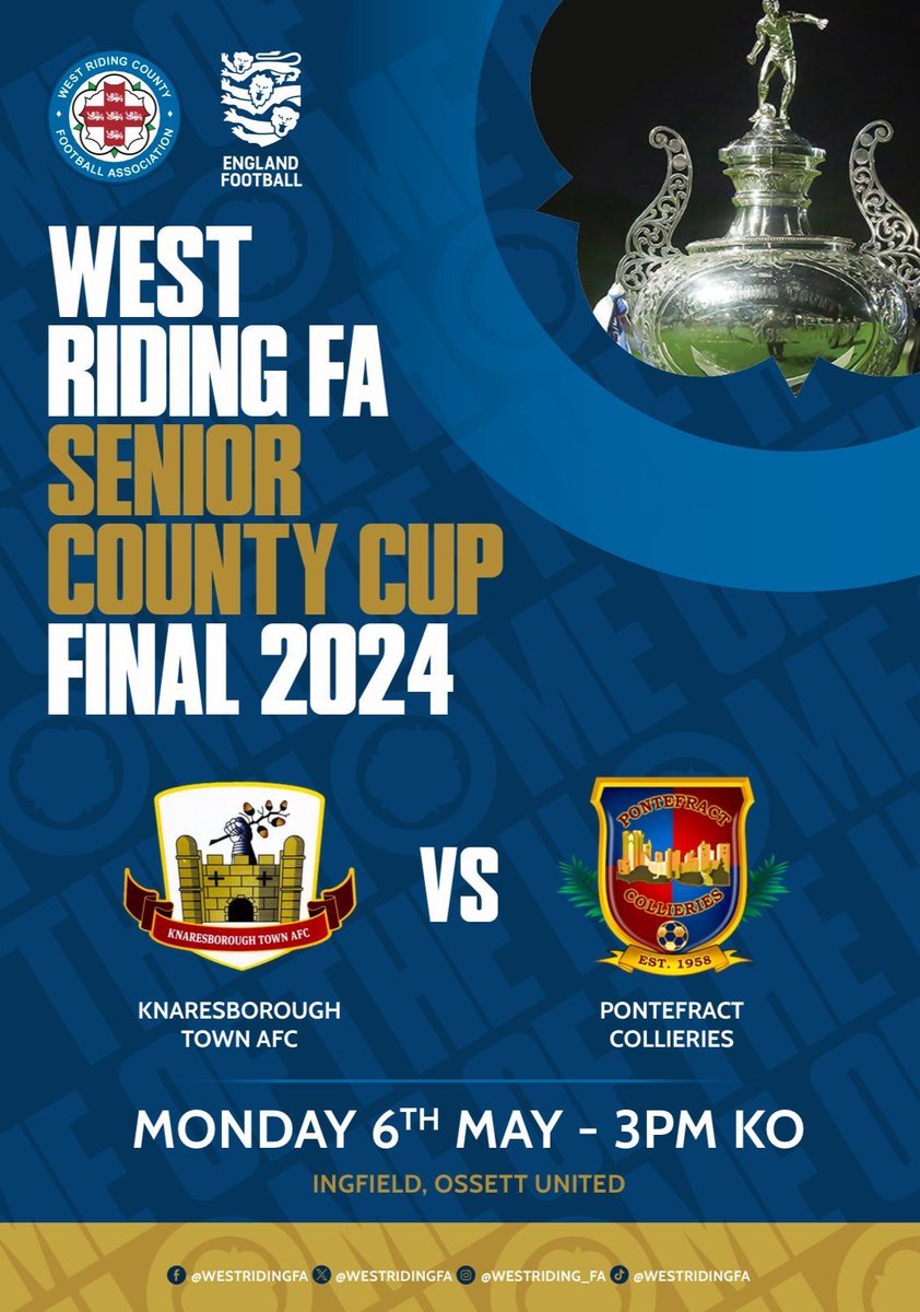 𝗖𝗢𝗨𝗡𝗧𝗬 𝗖𝗨𝗣 𝗙𝗜𝗡𝗔𝗟 🏆 It’s match day! Join us at Ingfield as we host the 2024 County Cup Final! Kick Off 3pm. #StrongerTogether