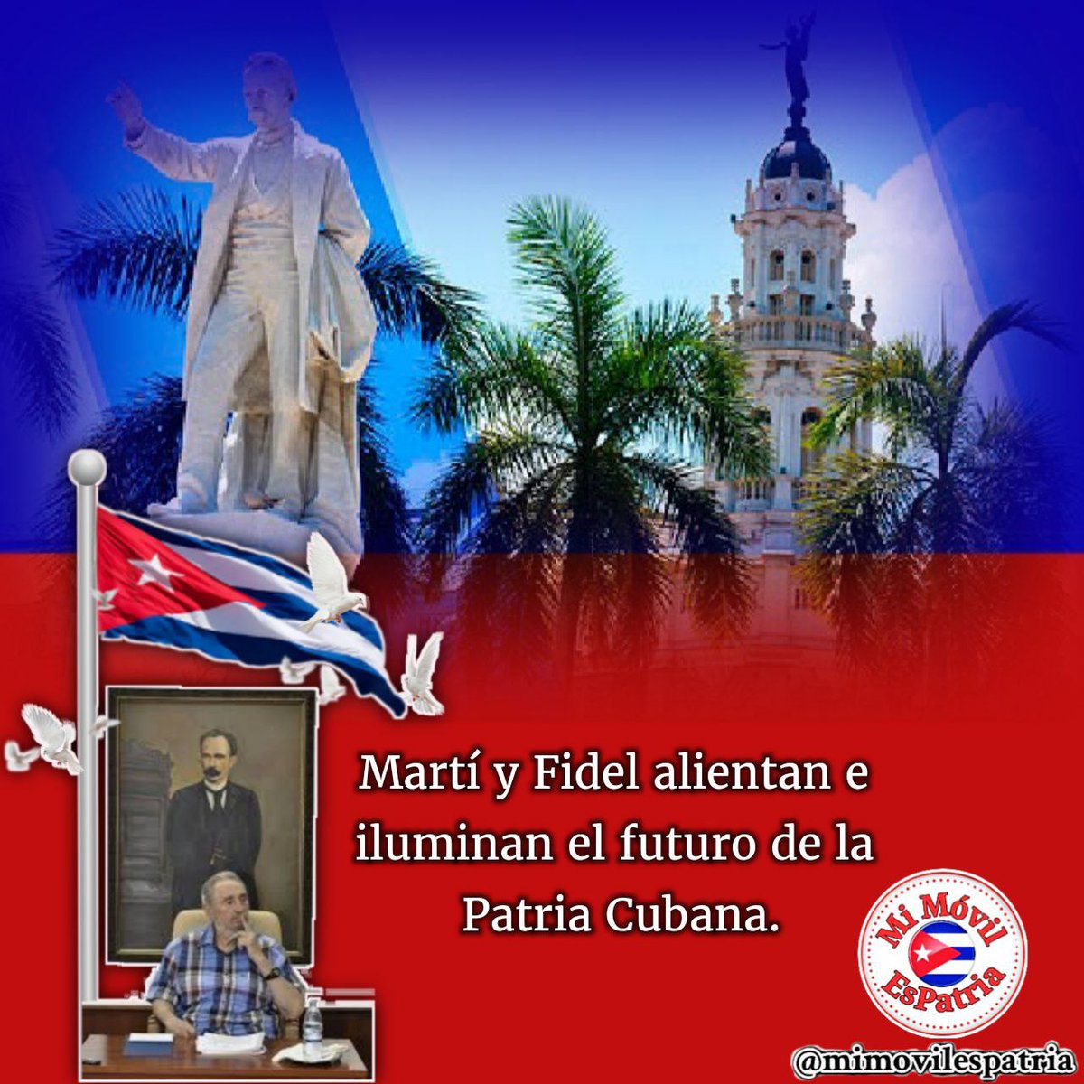 Buenos días #Cuba, el primer pensamiento para dos grandes hombres, cada uno en su tiempo, que alientan e iluminan el futuro de la Patria. #DeCaraAlSol #MiMóvilEsPatria