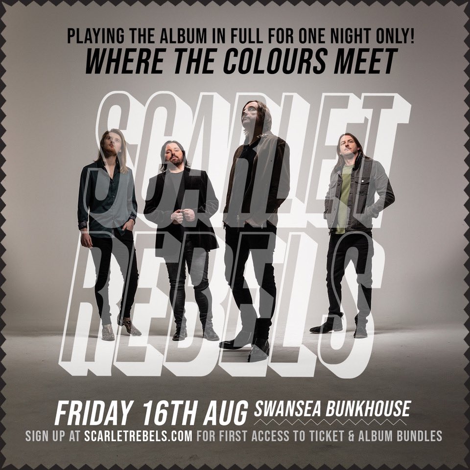 ‼️ Rebels! On Friday 16th August, we will play a one off special show “Where The Colours Meet” in full Let’s keep grassroots music venues alive! For first access to Ticket & album bundles on Tuesday 7th May at Midday sign up to our mailing list here 👉 rb.gy/667zj7