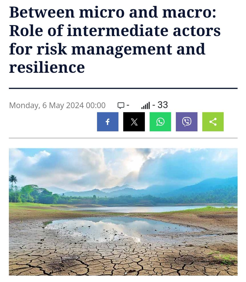 ➡️ These intermediary actors can act as #risk aggregators & perform 🔑 functions to build the #resilience of their ecosystem & its micro-level constituents (eg, #entrepreneurs, #farmers), facilitate synergies & strengthen sustainable & green business models. @BMZ_Climate @farmd