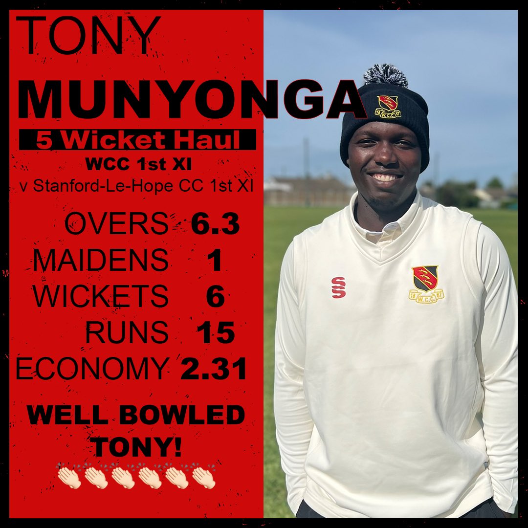 The only senior results from the weekend. A good way to start the 2024 season with a win. <a href="/TonyMunyonga32/">Tony Munyonga</a> hit the ground running with a 6 wicket haul and a quick fire 35. Congratulations on your first WCC Five Wicket Haul and Welcome to the club! 👏🏻👏🏻👏🏻🏏🏏🏏