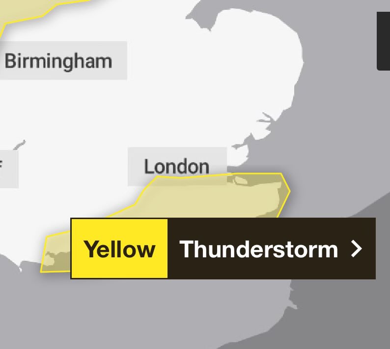 ⚠️ YELLOW THUNDERSTORM WARNING ⚠️ Thunderstorms expected today ⌛️ Valid 12pm to 9pm 👀 Not all will see them ⛈️ Some torrential slow moving downpours MAY develop this afternoon ⛈️ 20-30mm likely in 1 hour ☔️ Localised flooding
