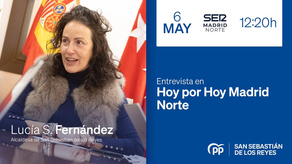 🎙️ A partir de las 12:20h, la alcaldesa @lsfernandeza será entrevistada en Hoy por Hoy Madrid Norte, de @SERMadridNorte. 📡 Síguelo en cadenaser.com/ser-madrid-nor… ¡Te lo contamos! 😉