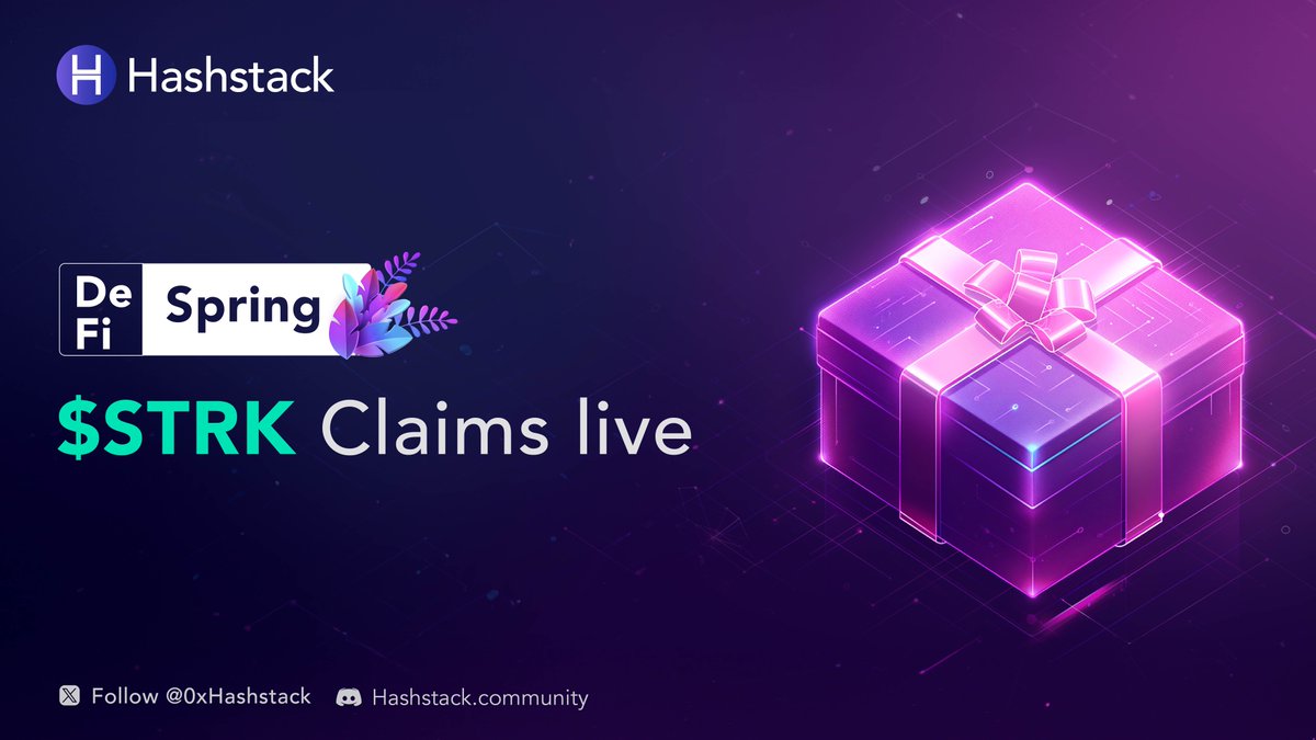 The Fourth Crop of Defi Spring $STRK rewards is now ready to be claimed 🚀 The round four of DeFi Spring $STRK rewards is now live on our dApp! Claim and deposit your rewards to keep earning on Hashstack💰 Claim your rewards now at: app.hashstack.finance/v1/strk-reward…