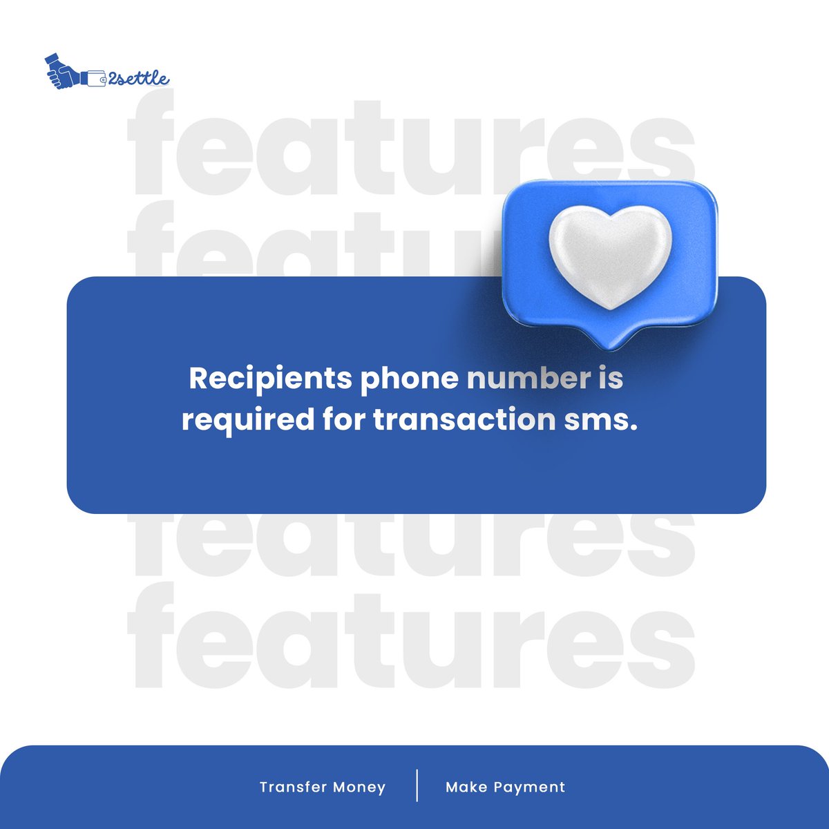 Don’t be too sceptical about #2Settle customer support system ‘cos’ every transaction comes with customer service. During transaction processing, recipient’s phone number is required just so they can receive ‘transaction processing’ and ‘transaction completion’ SMS. Chat Wale…