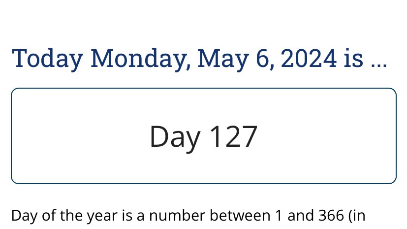 ทุกคน วันนี้คือวันที่ 127 ของปีแหละ
