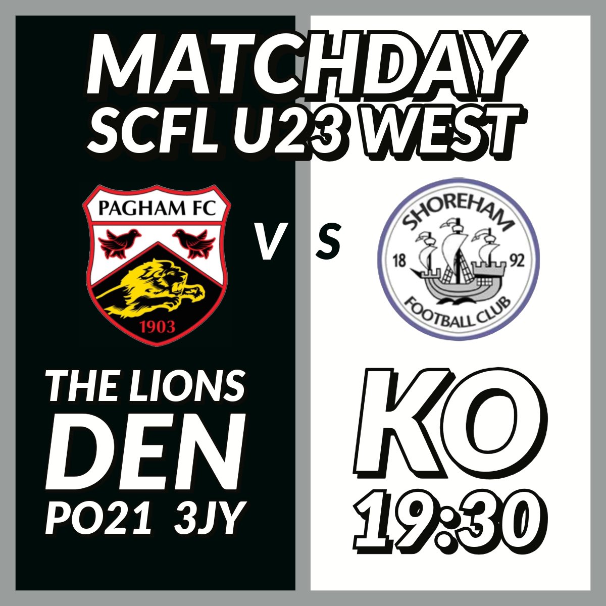 Bank Holiday Monday Tonight our U23 Squad are at HOME to Shoreham FC Kick Off 19:30 🦁 @TheSCFL @BogObserver @V2RadioSussex