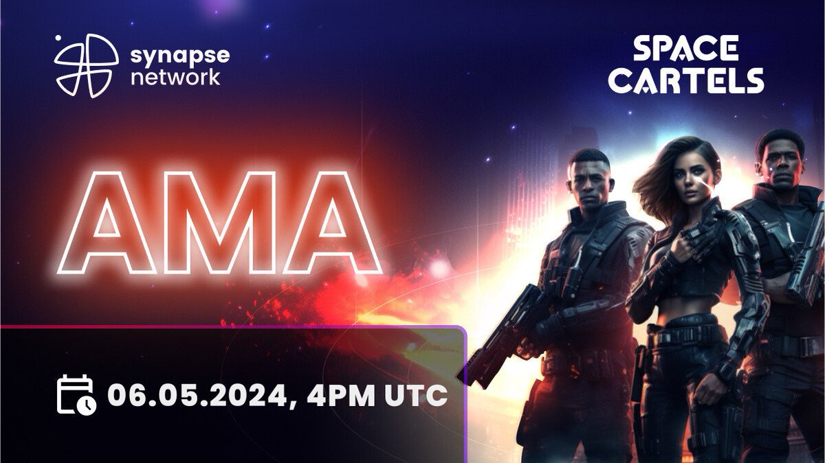 TODAY: Join the AMA with @SpaceCartels 🫡 📆 06.05, 4PM UTC 📌 t.me/Synapse_offici… 3x50$ for best questions 🟢REGISTER FOR SALE: app.synapse.network/participate/225