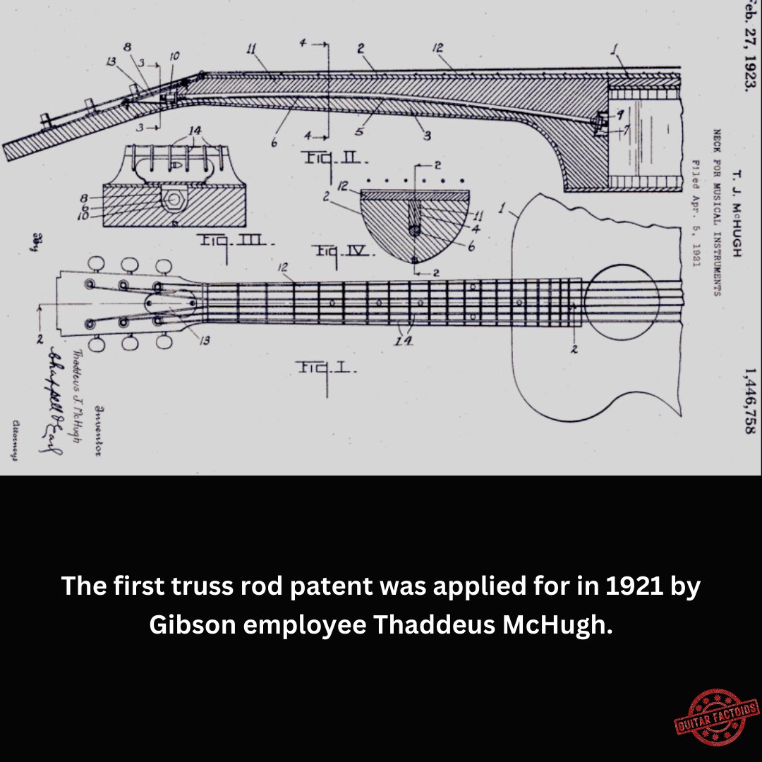 Imagine a world without the truss rod patent of 1921. Guitars would be bending more than a politician's promises during an election year!  🎸
Thaddeus McHugh: the man behind the rod that keeps guitars in line.
