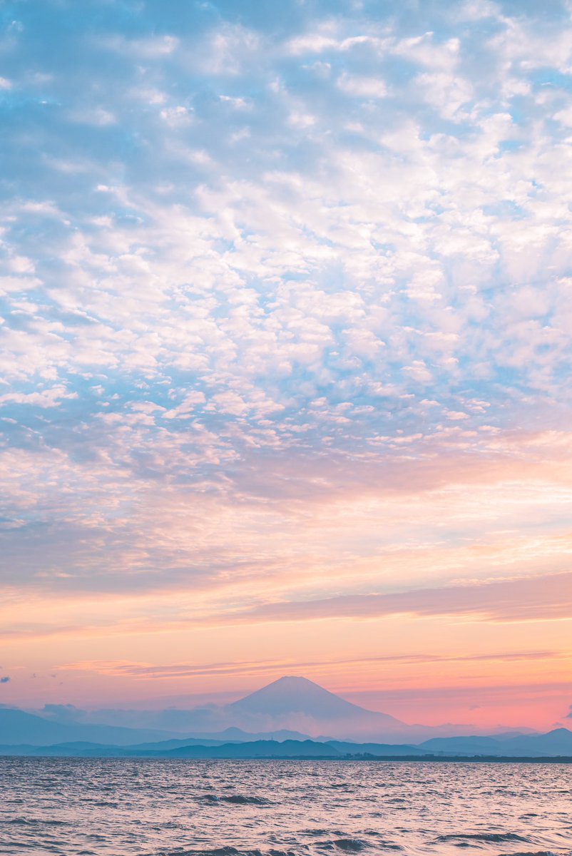 富士山が見えた日の湘南夕焼け。