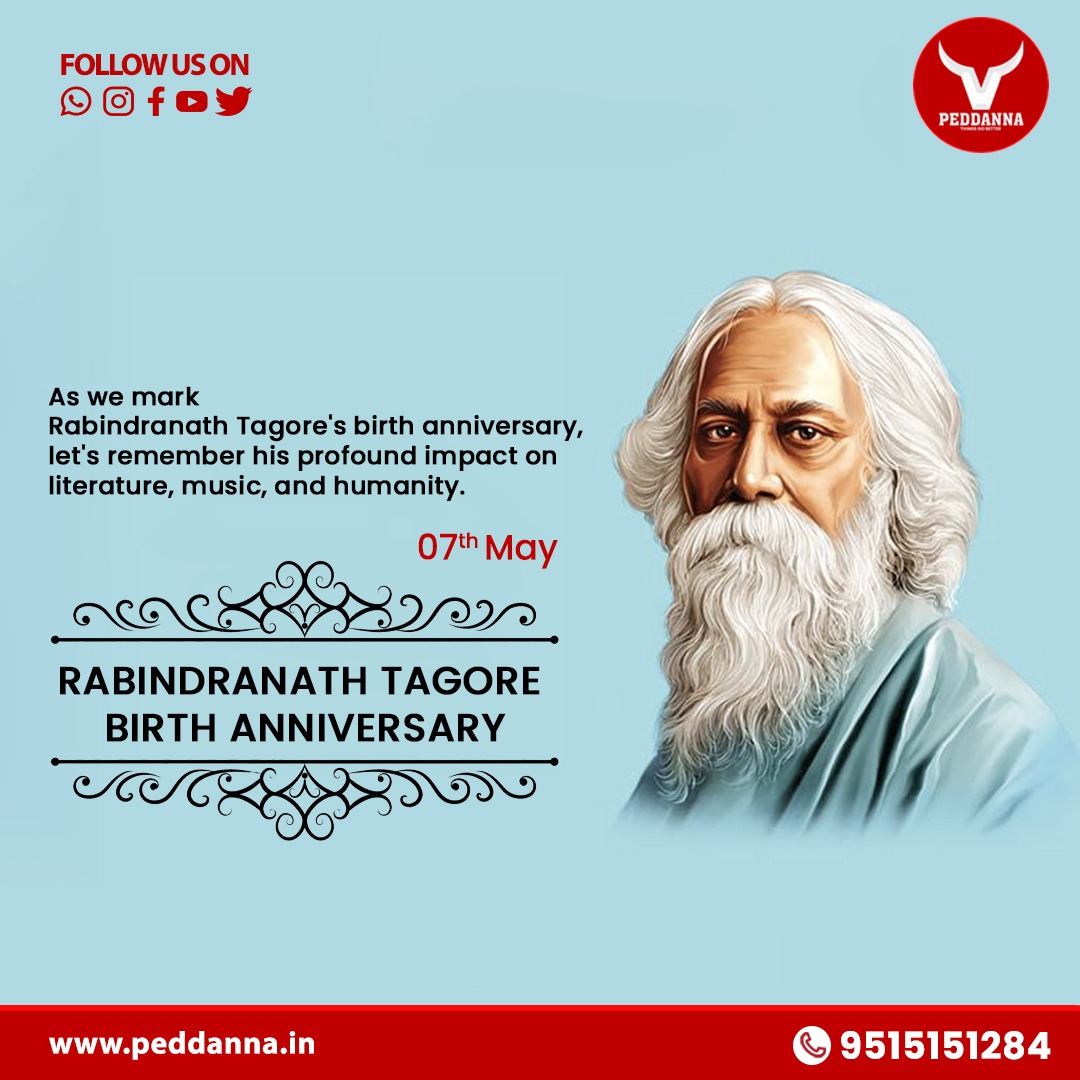 Happy Birth Anniversary to the literary giant Rabindranath Tagore! May his words continue to inspire generations. #RabindranathTagore #BirthAnniversary #PeddannaFencingSolutions