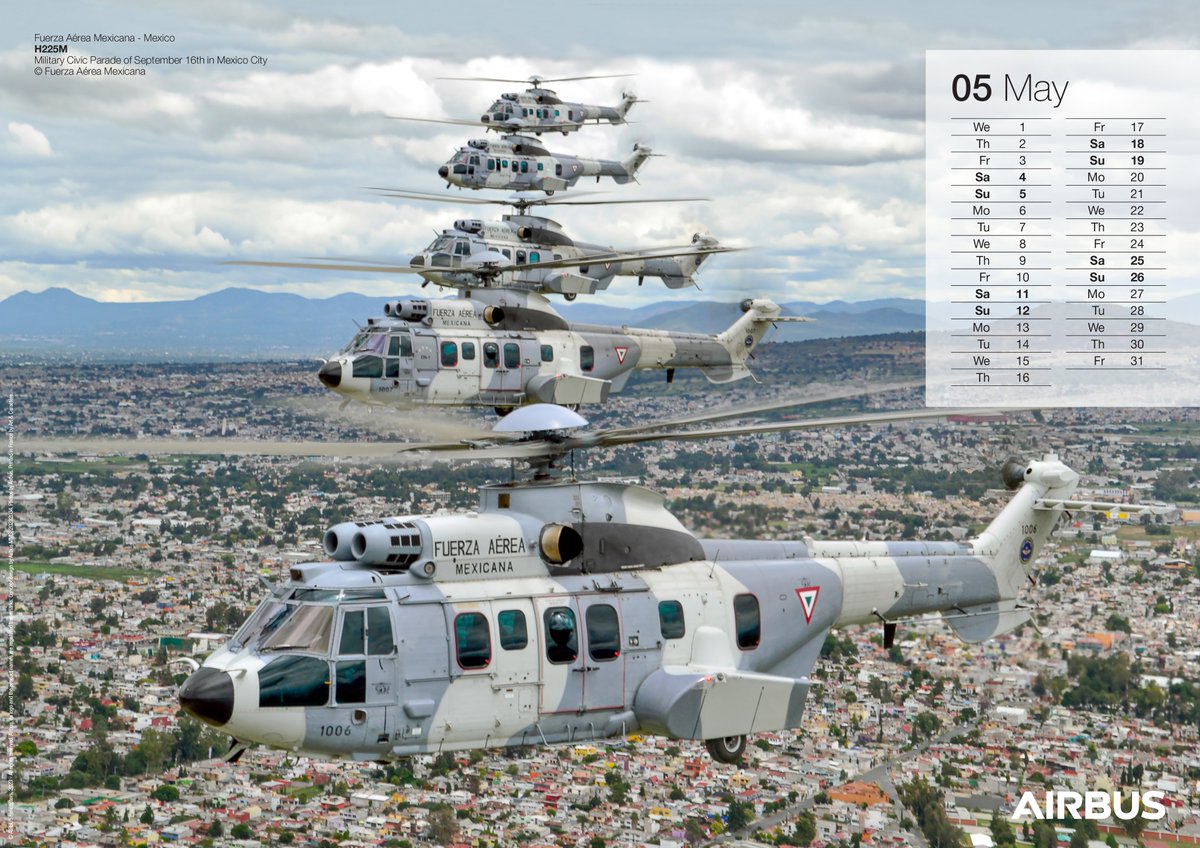 On the military operator side, the Fuerza Aérea Mexicana shared with us this incredible photo of an H225M flypast during a Mexican Independence Day celebration.
Explore the full 🗓️ for more breathtaking moments! 👉 fly.airbus.com/calendars2024
#calendar2024