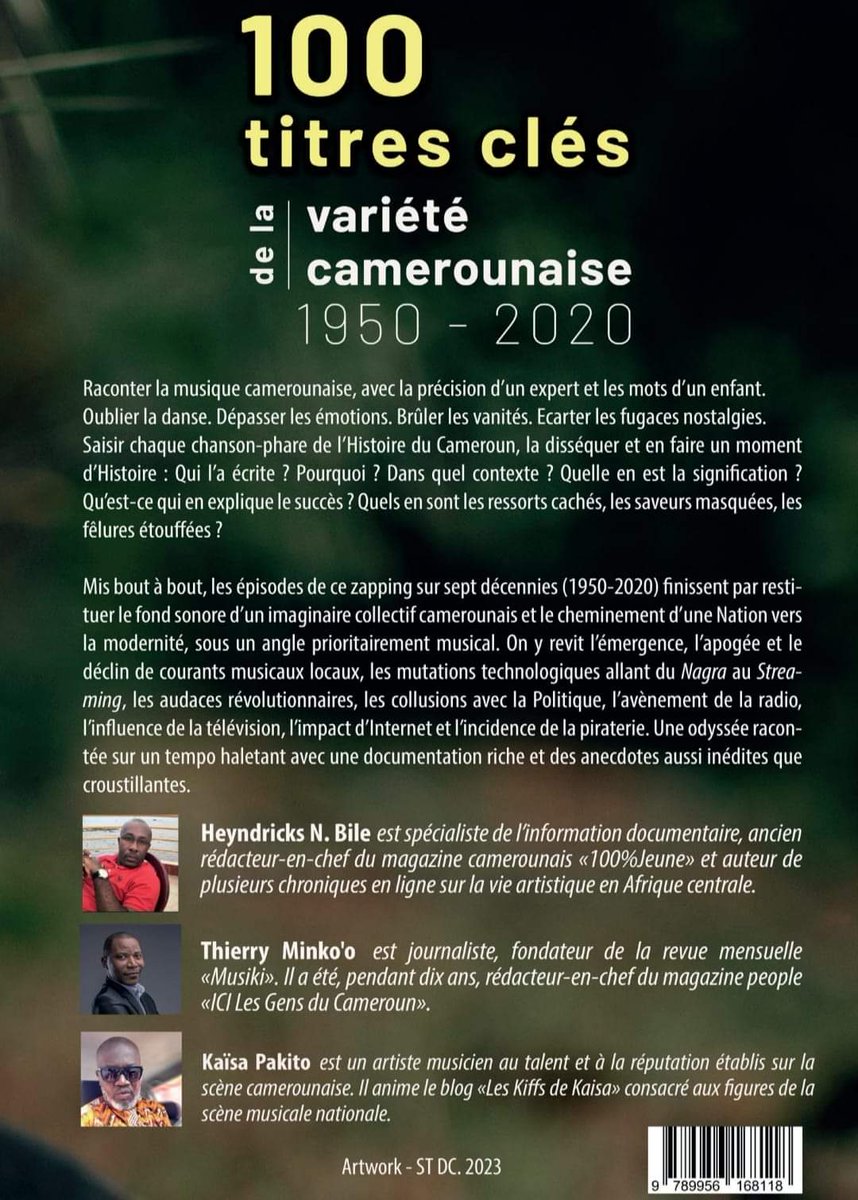 📍«100 titres clés de la variété camerounaise 1950 -2020 » de Heyndricks N. Bile, Thierry Minko'o et Kaisa Pakito. 📖

À  paraître bientôt 

#Art237