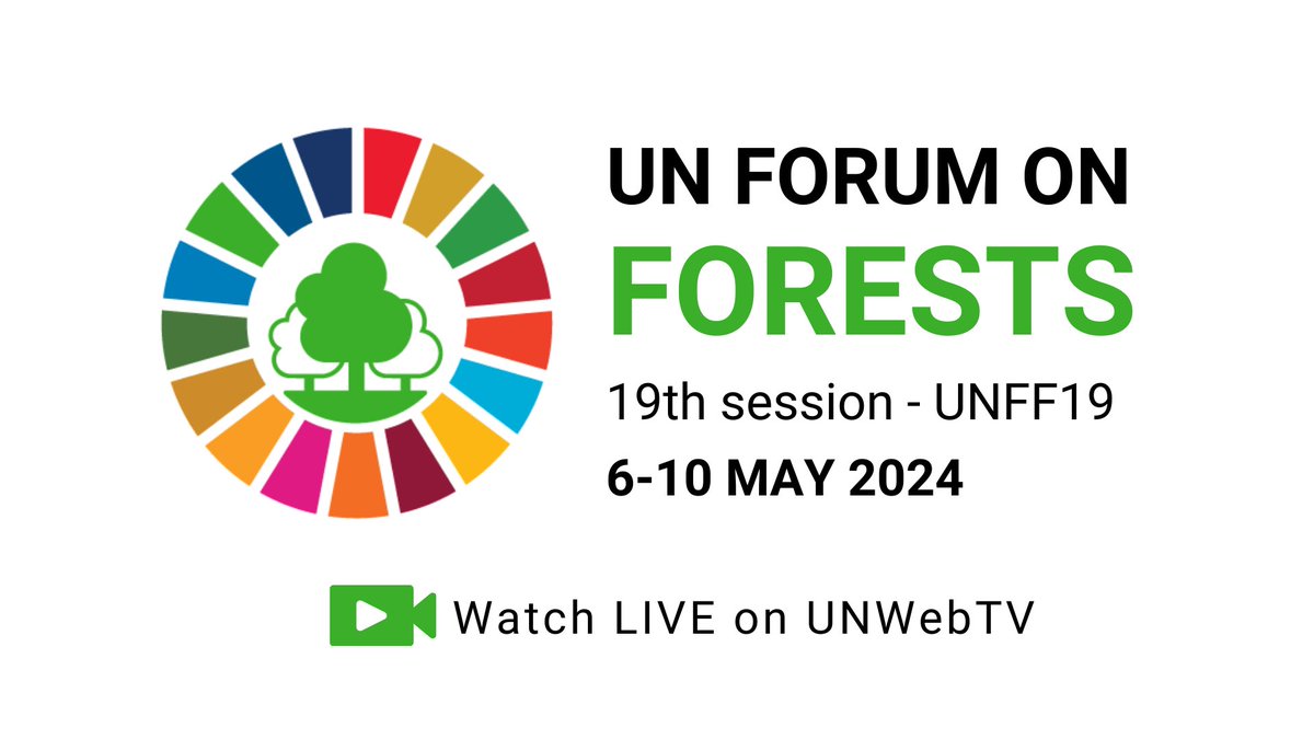 The 19th session of the UN Forum on Forests will be webcast daily on 6 May, 9 May and 10 May at: media.un.org/en/webtv/